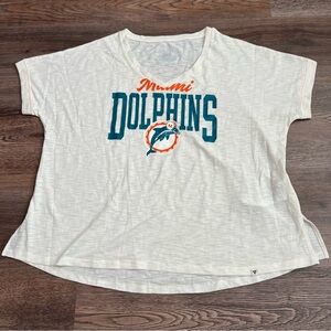 Fanatics Miami Dolphins Graphic T-Shirt XL Off White Short Sleeve NFL Tee Sporty